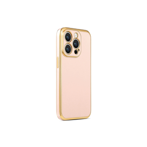 Étui de protection en silicone TPU or rose premium pour iPhone 14 Pro, texture de l'écorce, étui de protection pour téléphone, modèle 13 Pro - Product Image 1