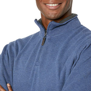 Wholesale High Quality <b>Mens</b> Long Sleeve <b>Quarter</b> <b>Zip</b> Sweatshirts Custom Logo Blank Cotton Blended Breathable Casual Sports Shirts - Product Image 4