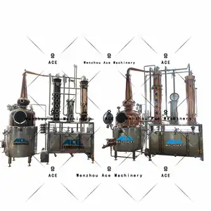 Ace berbagai peralatan penyuling mikro penyuling, peralatan penyuling tembaga Moonshine destiller Gin banyak digunakan