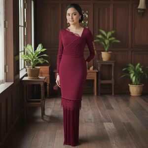 2025 Viral Modest Embroidered Vintage Kebaya <b>Cardigan</b> Eco-Friendly Geometric Pattern Ready Stock Murah - Product Image 1