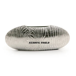 Florero de Metal niquelado, mesa decorativa hecha a mano, soporte de flores de diseñador, forma redonda, venta al por mayor, maceta de Metal - Product Image 5