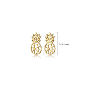 Petites boucles d'oreilles à clous en forme d'ananas, plaquées or, fabrication artisanale turque, cadeau d'anniversaire, bijoux en argent sterling 925 - Product Image 3