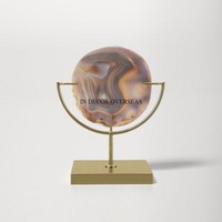 Vente chaude Argent Brillant Métal Poli Antique Designer Élégant Ensemble De 2 Sculpture Décorative À La Maison Avec Support De Base De Couleur Noire