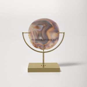 Hot Selling Silver Shiny Polished Metal Antique Stylish Designer Set Of 2 Home <b>Decorative</b> Sculpture With Black Color Base Stand - Product Image 4