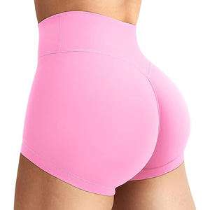 Scrunch Shorts High Waisted <b>Tummy</b> <b>Control</b> for Yoga Fitness Soft Stretch Polyester Spandex Womens Activewear - Product Image 1