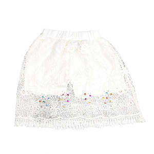 Jupe en coton fantaisie pour filles - Blanche - Product Image 1
