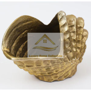 Cuenco de tendencia industrial, mango de hoja de sombra de doble tono blanco y dorado hecho de juego de vajilla de aluminio fundido para exhibición de utensilios de cocina - Product Image 6