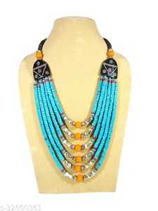 สร้อยโชคเกอร์ลายชนเผ่าแบบอเมริกันมาใหม่โซ่ลูกปัดไข่มุกโบฮีเมียนสำหรับผู้ชายผู้หญิงดอกไม้ทางศาสนาธุรกิจ - Product Image 3