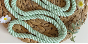 Correa de cuerda hecha a mano verde menta multidireccional de doble punta para perro día especial - Product Image 2