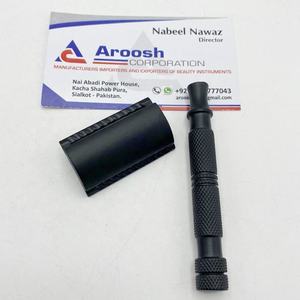 Rasoir de sécurité à double bord de haute qualité écologique, manche en laiton enduit de noir, rasoirs de sécurité classiques - Product Image 6