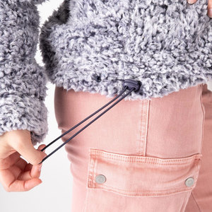 Sudadera CON CAPUCHA DE Sherpa de gran tamaño para mujer, jersey de lana informal de talla grande de algodón con bolsillo de canguro para Otoño/Invierno - Product Image 4