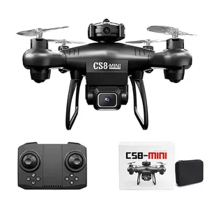 새로운 CS8 미니 드론 4K 360 RC 와이드 앵글 조정 듀얼 카메라 HD 전문 장애물 회피 ESC 쿼드콥터 장난감