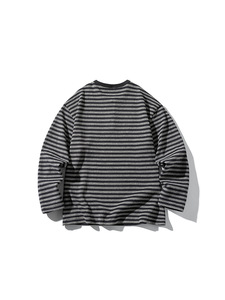 Camiseta de Manga Larga para Hombre, Estilo Americano, Otoño-Invierno, Lisa, Transpirable, Informal, Holgada, con Color y Logotipo Personalizables - Product Image 2