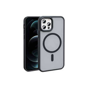 Coque en silicone mate de protection de qualité supérieure Netzy, couleur violet foncé, pour iPhone 12 Pro, compatible MagSafe, protection liquide - A53 - Product Image 2