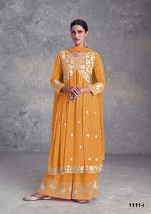 Dernier concepteur fil de rayonne lourd travail broderie séquence travail Sharara costume par Fab Zone - Product Image 4