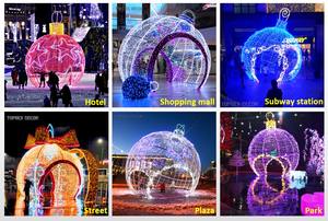 3M 5M Led blanc chaud grand arc <span class=keywords><strong>de</strong></span> Noël extérieur rond 3D boule lumière motif lumières décorations pour rue personnalisée - Product Image 6