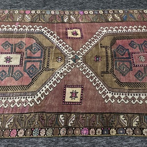 พรมคิลิมตุรกีขนาด 3.8x6.4 ฟุต สีน้ำตาลลายเรขาคณิต พรมขนสัตว์วินเทจ - Product Image 5