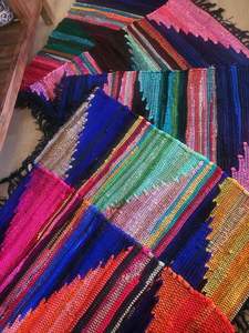 Alfombras de algodón Chindi naranja tejidas a mano, ecológicas con patrones florales únicos y texturas, los mejores precios de la India - Product Image 6