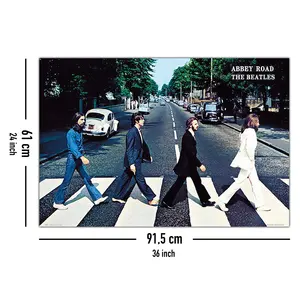 Póster de Abbey Road Beatles, Técnicas de Impresión Offset y Digital para Educación y Decoración del Hogar, Material de Vinilo y Lienzo - Product Image 2