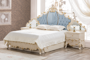 Victorian Style Villa Bed with Side <b>Stools</b> Elegant Teak Wooden Bed for Luxury <b>Bedroom</b> Classic Villa <b>Bedroom</b> Furniture For USA - Product Image 6