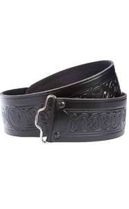 Ceinture de kilt écossais en cuir de vachette ethnique à motif géométrique avec boucle ardillon, durable, style décontracté, moulage monobloc - Product Image 2