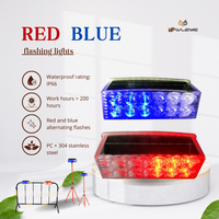 Feu de signalisation solaire bicolore SWLRB12 - Clignotement alterné rouge-bleu, certifié CE, visibilité 1000m, IP66, autonomie 120h, pour chantier