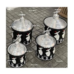 Juego de platos para servir comida de color dorado y azul de 2 ollas para servir buffet de aluminio de diferentes tamaños para proveedor mayorista - Product Image 6