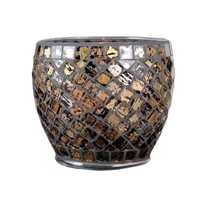 Bon design Prix de gros Pot à bougie en métal au look élégant pour cadeau de mariage Support votif en cristal rond de haute qualité - Product Image 6