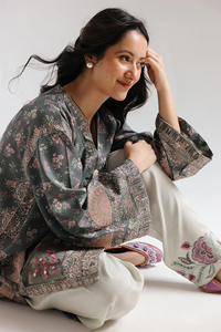 Vestido de Novia Elegante de Gasa Color Marfil, Vestido de Noche Largo hasta el Suelo, Manga Larga, Línea A, Lentejuelas, Perlas Naturales, Apliques, Pedrería - Product Image 4