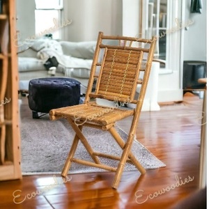 Bamboo Handmade Modern Light Weight Eco-Friendly <b>Folding</b> Adirondack Chair for Outdoor Indoor Use Park Living Room Courtyard - Product Image 5