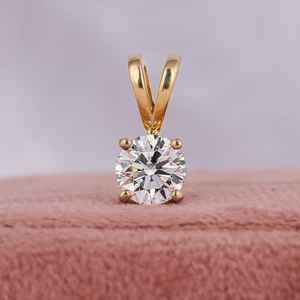 Round Lab Grown Diamond <b>Pendant</b>, IGI Certified Lab Diamond Wedding <b>Pendant</b>, Solitaire <b>Pendant</b>, Charm <b>Pendant</b>, Anniversary Gifts - Product Image 1