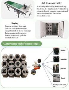 Prensa de Briquetas de Biomasa de Aserrín de Bajo Consumo Directo de Fábrica con Control Digital para Producción de Combustible para Barbacoa, Forma Hexagonal - Product Image 6
