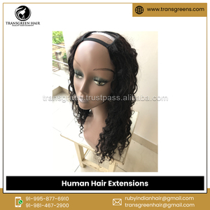 Fabricant d'origine indienne vendant des extensions de cheveux humains bouclés naturels en partie U de grade du temple vierge-Perruques au prix de gros - Product Image 3