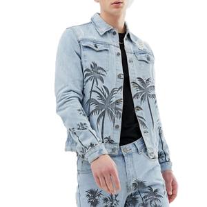 Veste en jean bleu clair pour homme, coupe oversize, coupe-vent, écologique, épaisseur standard, doublure polyester, style urbain, hiver - Product Image 1