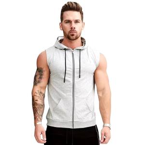 Custom Logo Top Quality Breathable Casual Fitness Tank Top Sport Wear <b>Sleeveless</b> Solid Color Pullover <b>Men</b> Gym <b>Hoodies</b> - Product Image 1