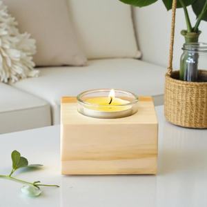 Artistic Resin & Wood Candlestick Holder Modern Handmade Customized Shape for Home Office <b>Desktop</b> <b>Shelf</b> Decoration - Product Image 3