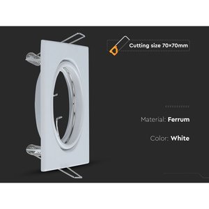 2 pz porta faretti a LED, GU10 MR16 porta faretto regolabile quadrato con SKU-8941 di colore bianco primavera-illuminazione/ - Product Image 4