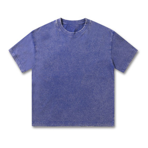 OEM lavé en détresse lâche col tombant manches courtes unisexe coton lourd culturel T-shirt pour hommes DDP expédition - Product Image 6