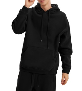 Logotipo personalizado de alta calidad 340 GSM 100% algodón de peso pesado polar invierno Casual de gran tamaño Drop Shoulder Crop Boxy sudaderas con capucha para hombre - Product Image 1