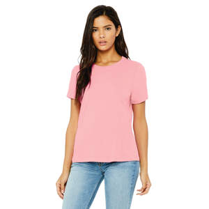 Airlume – T-Shirt à manches courtes en coton peigné et à anneaux pour femme, simple, rose, 100% oz, 4.2 - Product Image 1