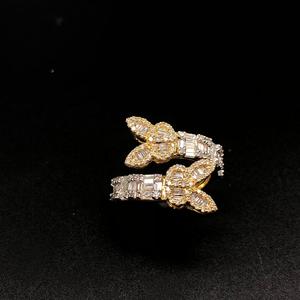 Diamante acentuado oro mariposa anillo boda estilo clásico pavé ajuste para mujer joyería - Product Image 6