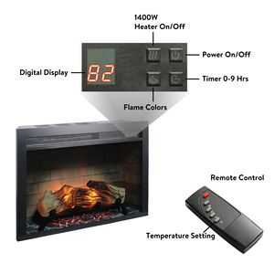 Brand New 28-Inch <b>Electric</b> <b>Fireplace</b> <b>Insert</b> Multicolored LED Flames Glass Metal Remote Control Built-Ins for Household Hotel - Product Image 2