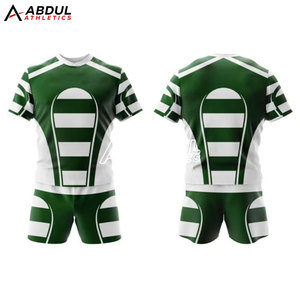 Ensemble uniforme de rugby classique pour hommes, tissu doux et durable, coupe confortable, couleurs d'équipe, haut à manches courtes et short pour les équipes scolaires - Product Image 3