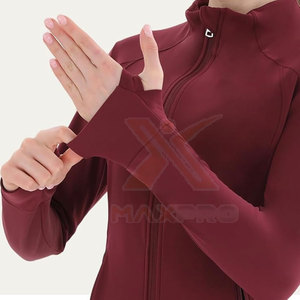 Light Weight Breathable Plus Size Women <b>Yoga</b> <b>Jacket</b> with Front Logo-Eco-Friendly Fitness Wear for Adults - Product Image 6