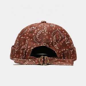 New Men's <b>Sailor</b> Fisherman Skull Docker Cap Paisley Printed Beanie <b>Hat</b> with Rolled Cuff Brimless for Sports and Beach - Product Image 3