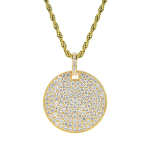 Bling Bling 925 Argent 2 Pouces Coupe Ronde Moissanite Diamant Pendentif Collier De Luxe Hip Hop Déclaration Bijoux pour Les Fêtes - Product Image 4