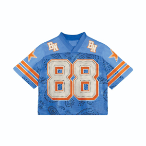 Fabricant de vêtements de rue de haute qualité, jersey surdimensionné, haut en maille surdimensionné, maillot de football, t-shirt en maille d'entraînement pour hommes - Product Image 1