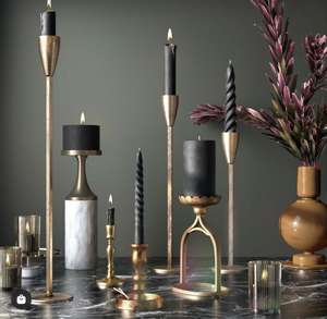 Aluminum <b>Taper</b> <b>Candle</b> <b>Holder</b> Gold & Black Luxury Wedding and Home Tabletop Decoration 22 mm <b>Candle</b> <b>Holder</b> - Product Image 4