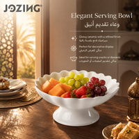 Bol à fruits sur piédestal en porcelaine blanche JOZING, écologique, 5,9 pouces, stock en liquidation, prix imbattable en gros, directement de l'usine