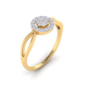 Anillo de compromiso y boda de plata de ley chapado en oro con diamante cultivado en laboratorio en forma de flor, corte brillante, para mujer cristiana, aniversario - Product Image 3